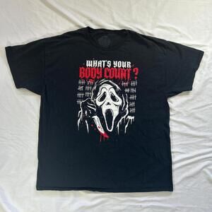 Official Ghost Face t-shirt featuring the iconic masked killer from Scream